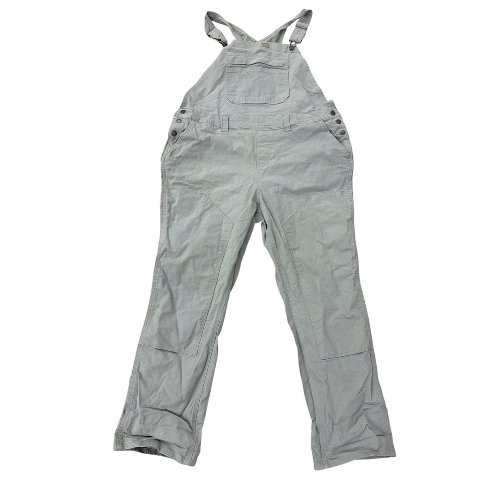 Dickies Sage Green Duck Canvas Double Knee Bib Overalls Workwear Utility‎ Pant